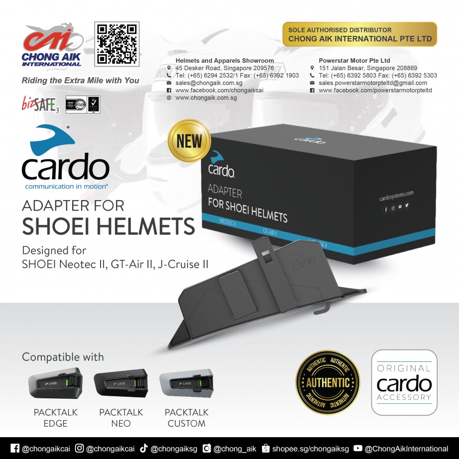 Buy CARDO Adapter for SHOEI Helmets (Neotec II / GT-Air II / J-Cruise ...